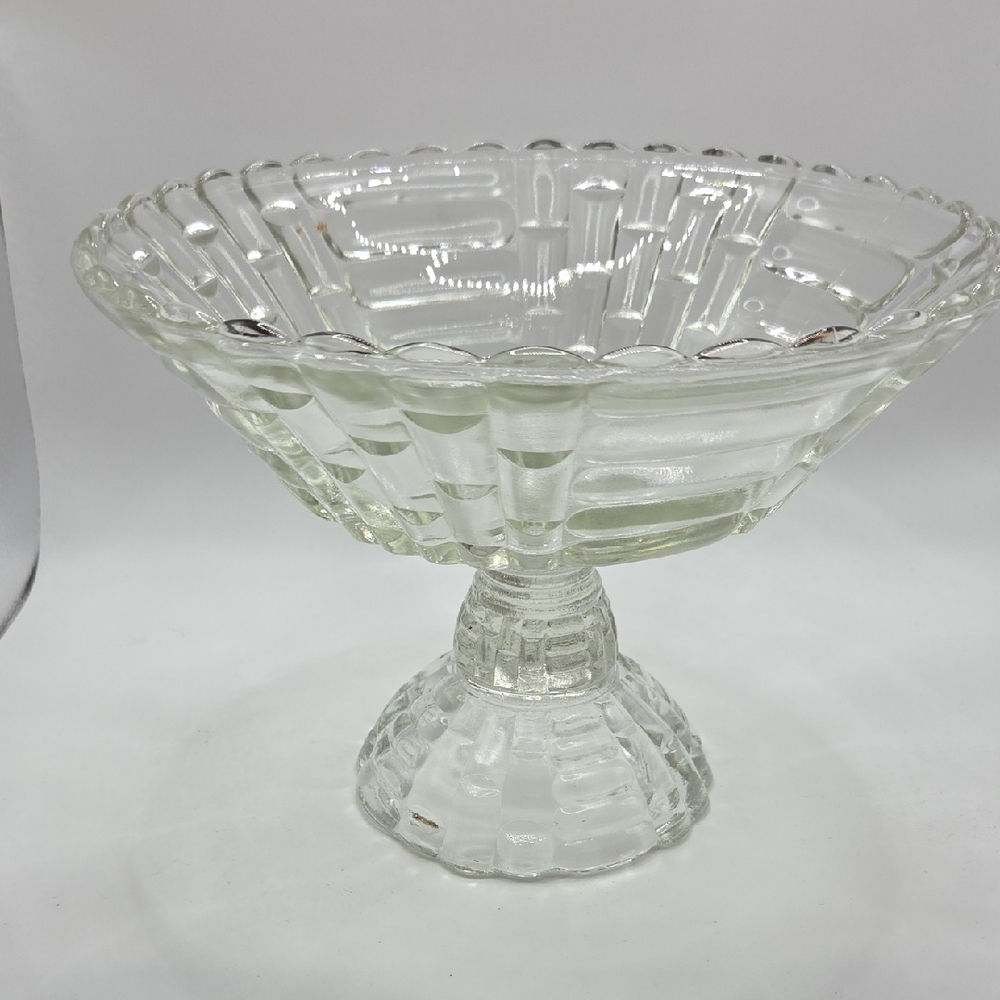 Jeannette Glass Compote Bowl. Vintage